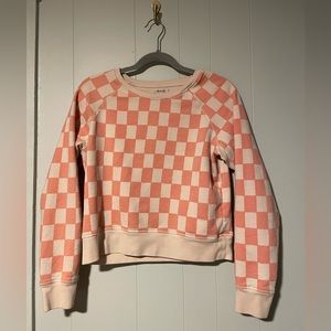 Madewell Checkerboard Shrunken Sweatshirt, size small